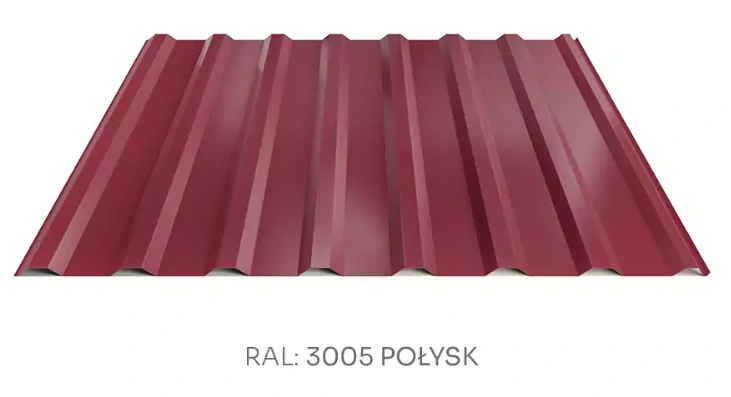 Hornval trapézový plech T18 plus š.1170 lesk PE 0,5 mm červená 1m2