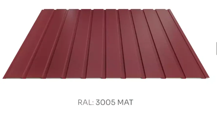 Trapézový plech Hornval E7 elevace PE mat 0,5 mm