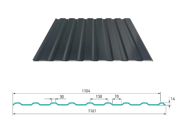 Trapézový plech Hornval T14 PE mat 0,55 mm