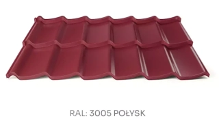 Hornval modulová plechová střešní krytina H7 š. 1211 0,5 mm PE lesk červená 1m2